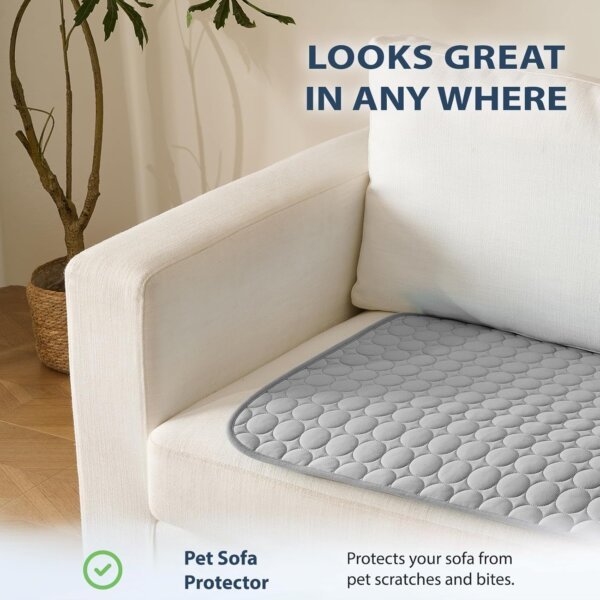 Close-up of breathable cooling fabric and anti-slip texture on pet cooling mat