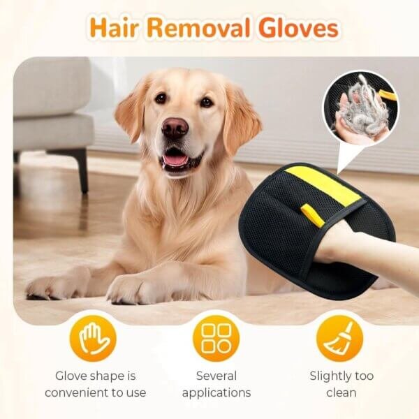 Soft Silicone Tips on Grooming Mitt
