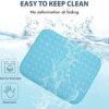 Close-up of breathable cooling fabric and anti-slip texture on pet cooling mat